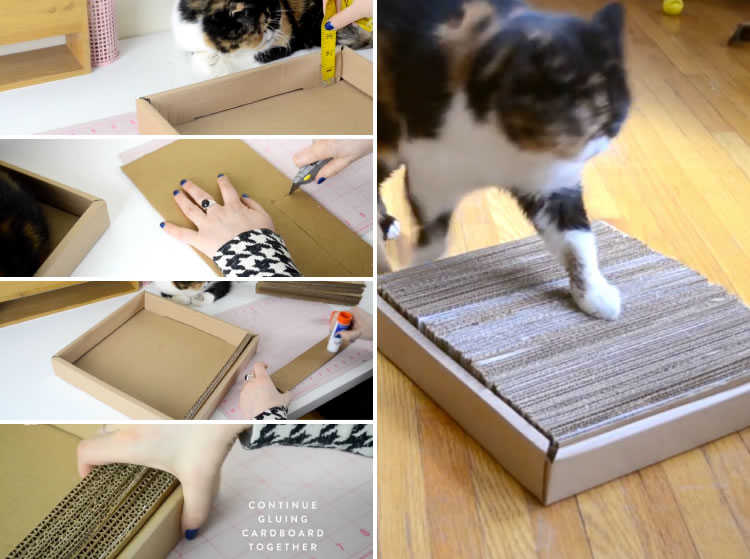 DIY：纸板猫抓板