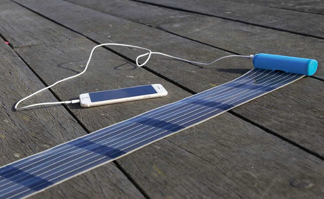 HeLi-on, geri çekilebilir güneş enerjisi şarj cihazıdır