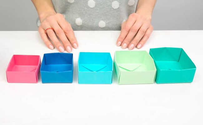 caixes d'origami per a la decoració